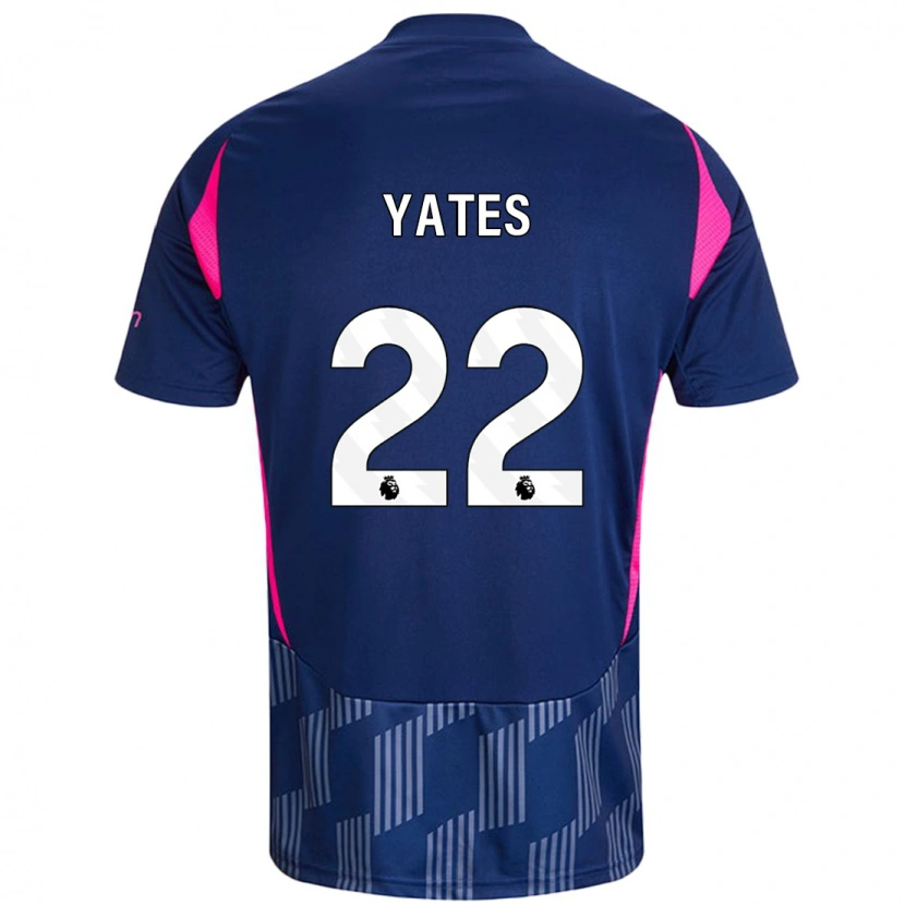 Danxen Kvinder Ryan Yates #22 Kongeblå Pink Udebane Spillertrøjer 2024/25 Trøje T-Shirt