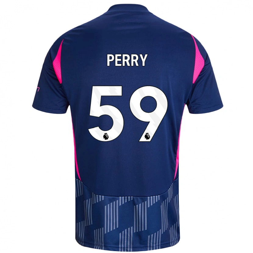 Danxen Kvinder Ben Perry #59 Kongeblå Pink Udebane Spillertrøjer 2024/25 Trøje T-Shirt