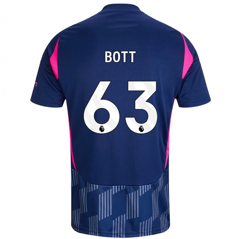 Danxen Kvinder Aaron Bott #63 Kongeblå Pink Udebane Spillertrøjer 2024/25 Trøje T-Shirt