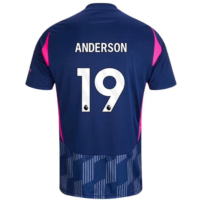 Danxen Kvinder Becky Anderson #19 Kongeblå Pink Udebane Spillertrøjer 2024/25 Trøje T-Shirt