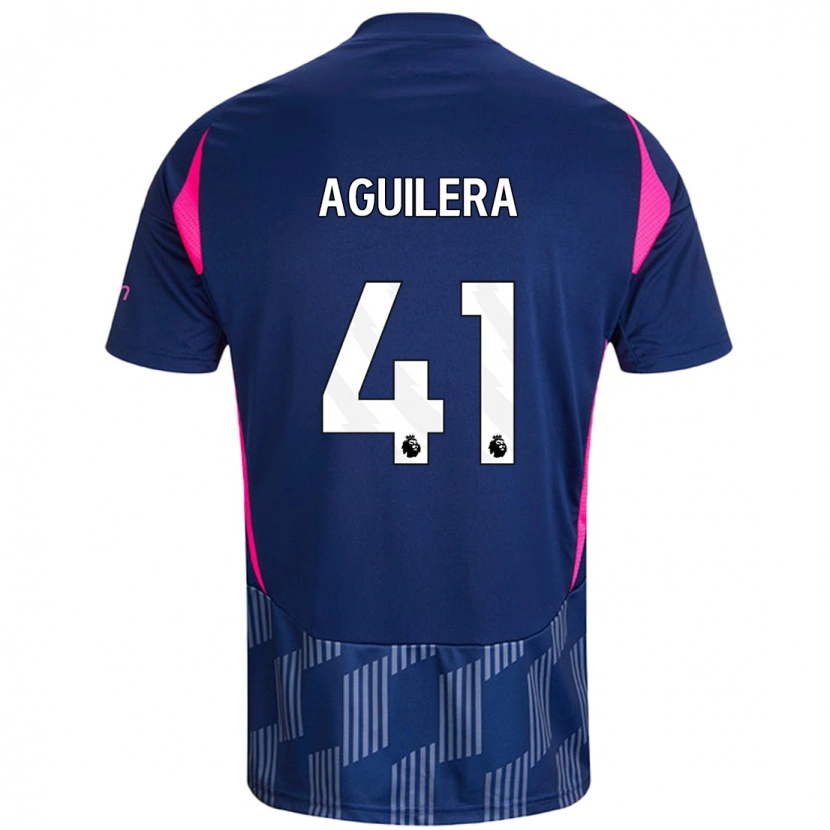 Danxen Kvinder Brandon Aguilera #41 Kongeblå Pink Udebane Spillertrøjer 2024/25 Trøje T-Shirt