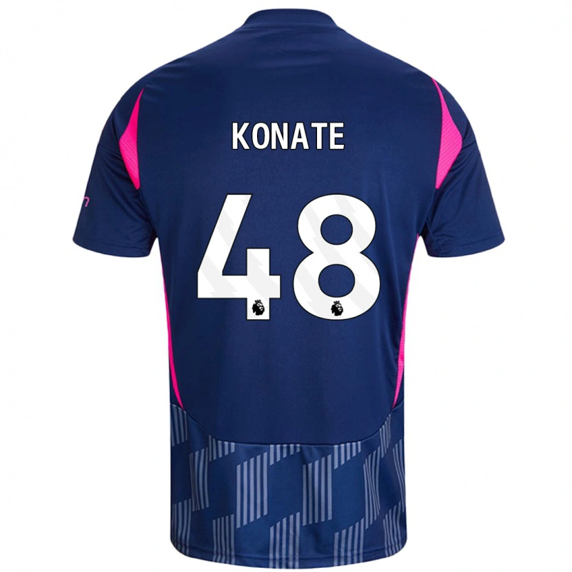 Danxen Kvinder Ateef Konaté #48 Kongeblå Pink Udebane Spillertrøjer 2024/25 Trøje T-Shirt