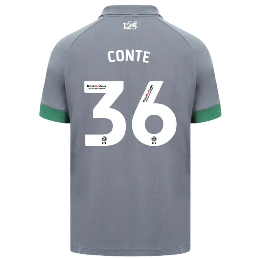 Danxen Kvinder Raheem Conte #36 Mørkegrå Udebane Spillertrøjer 2024/25 Trøje T-Shirt