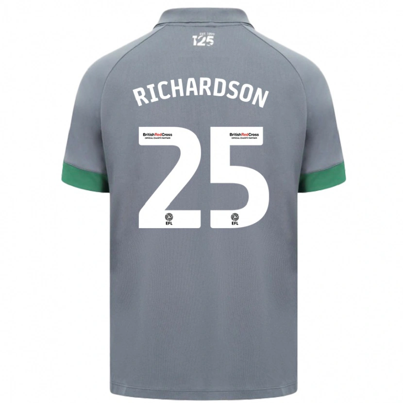 Danxen Kvinder Tija Richardson #25 Mørkegrå Udebane Spillertrøjer 2024/25 Trøje T-Shirt