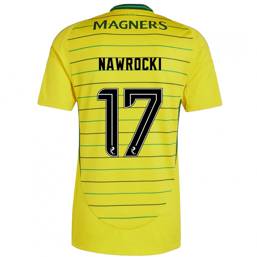 Danxen Kvinder Maik Nawrocki #17 Gul Udebane Spillertrøjer 2024/25 Trøje T-Shirt