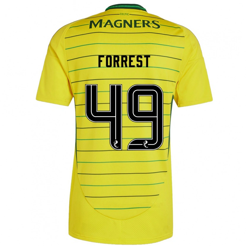 Danxen Kvinder James Forrest #49 Gul Udebane Spillertrøjer 2024/25 Trøje T-Shirt