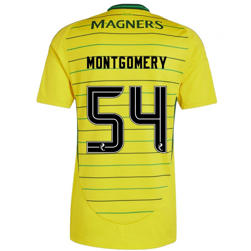 Danxen Kvinder Adam Montgomery #54 Gul Udebane Spillertrøjer 2024/25 Trøje T-Shirt