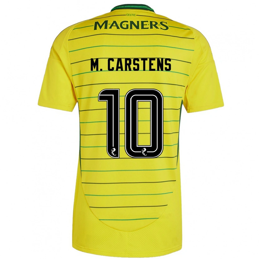 Danxen Kvinder Mathilde Carstens #10 Gul Udebane Spillertrøjer 2024/25 Trøje T-Shirt