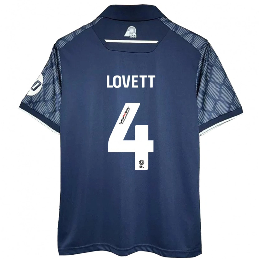Danxen Kvinder Erin Lovett #4 Sort Udebane Spillertrøjer 2024/25 Trøje T-Shirt