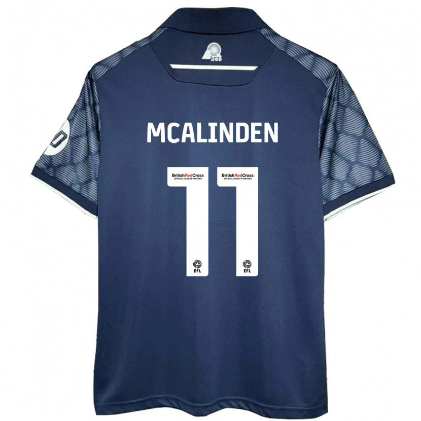 Danxen Kvinder Liam Mcalinden #11 Sort Udebane Spillertrøjer 2024/25 Trøje T-Shirt