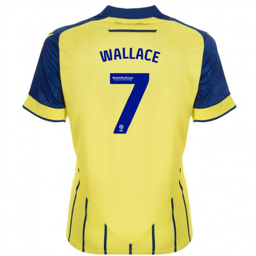 Danxen Kvinder Jed Wallace #7 Gul Blå Udebane Spillertrøjer 2024/25 Trøje T-Shirt