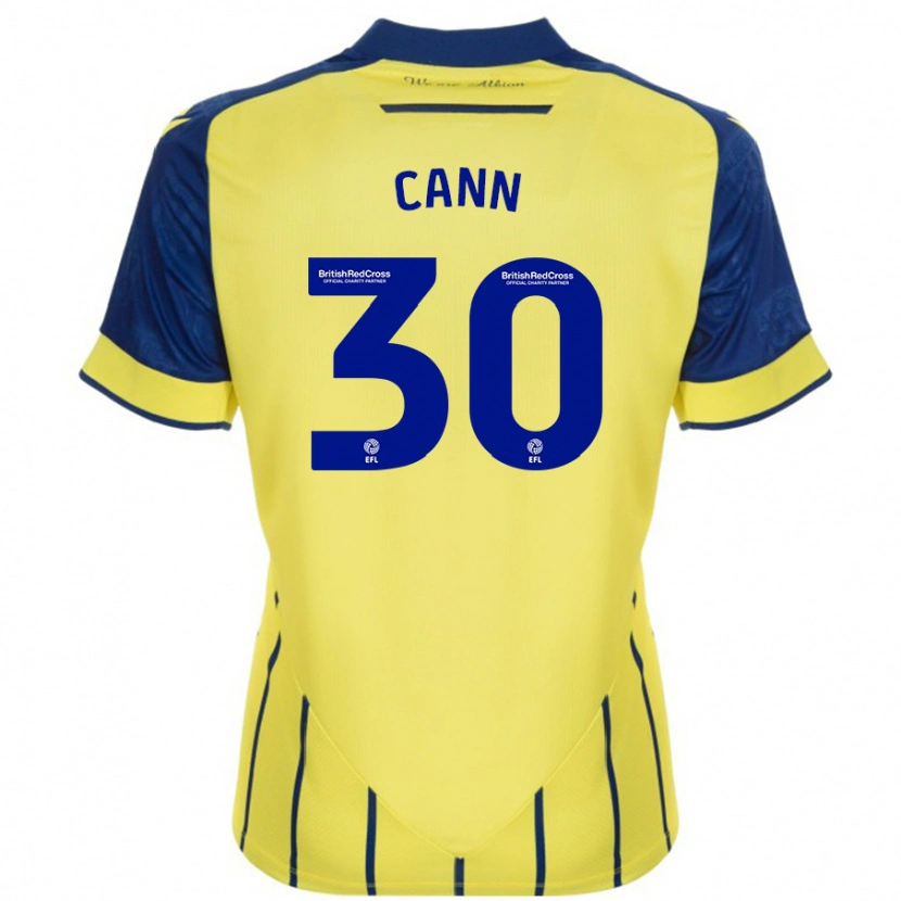 Danxen Kvinder Ted Cann #30 Gul Blå Udebane Spillertrøjer 2024/25 Trøje T-Shirt