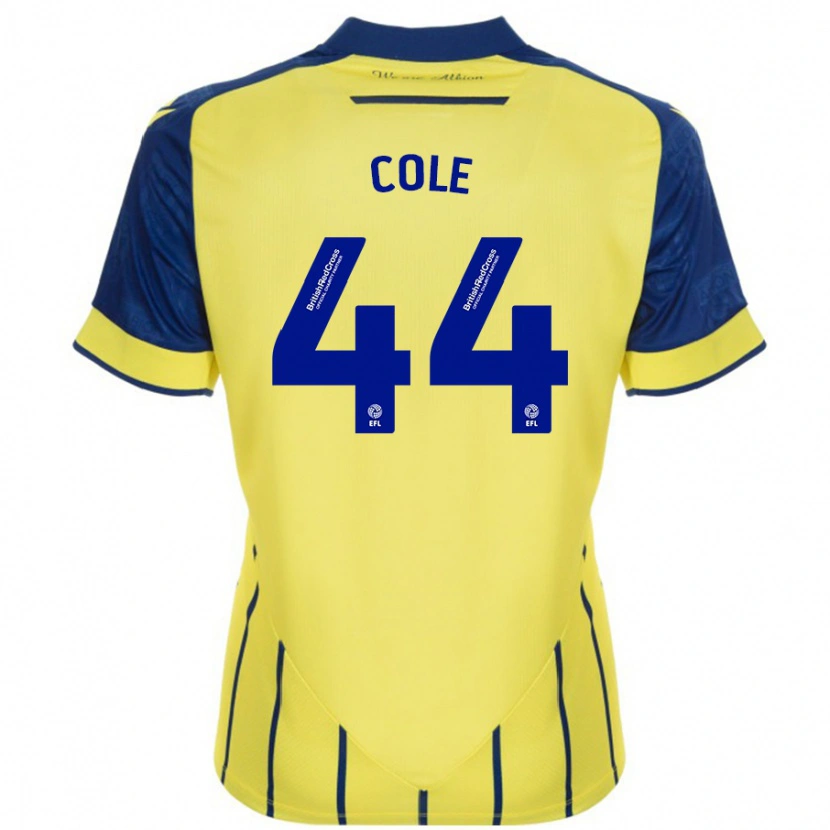 Danxen Kvinder Devante Cole #44 Gul Blå Udebane Spillertrøjer 2024/25 Trøje T-Shirt