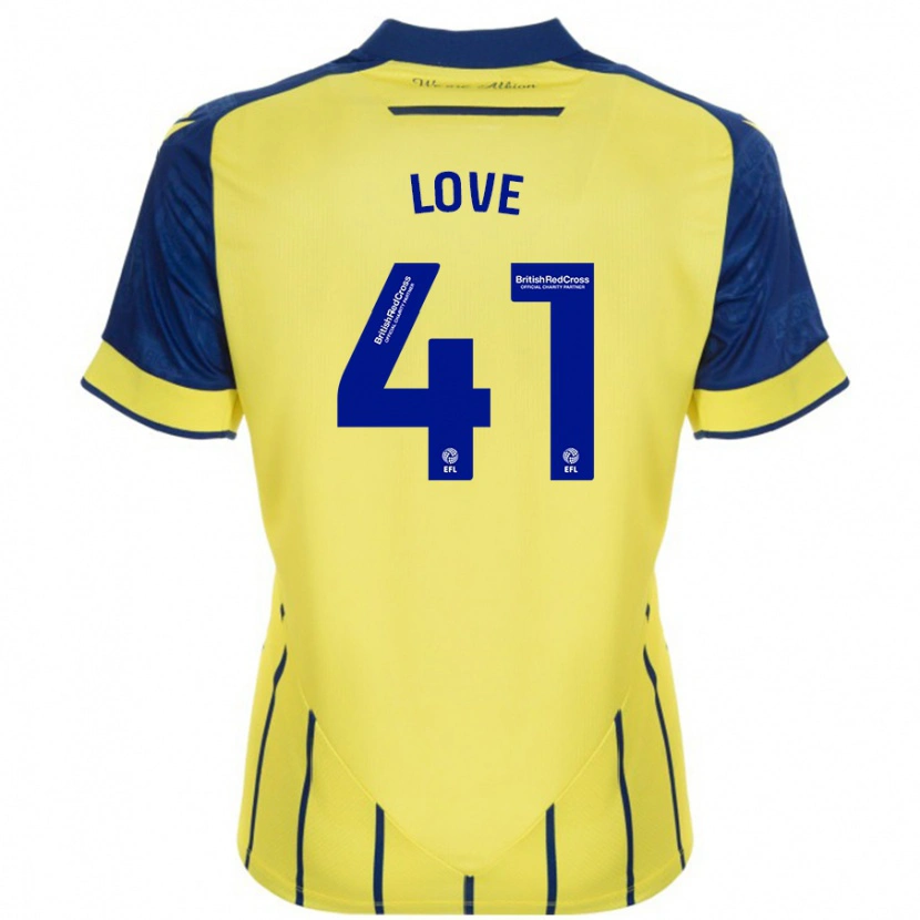 Danxen Kvinder Layton Love #41 Gul Blå Udebane Spillertrøjer 2024/25 Trøje T-Shirt
