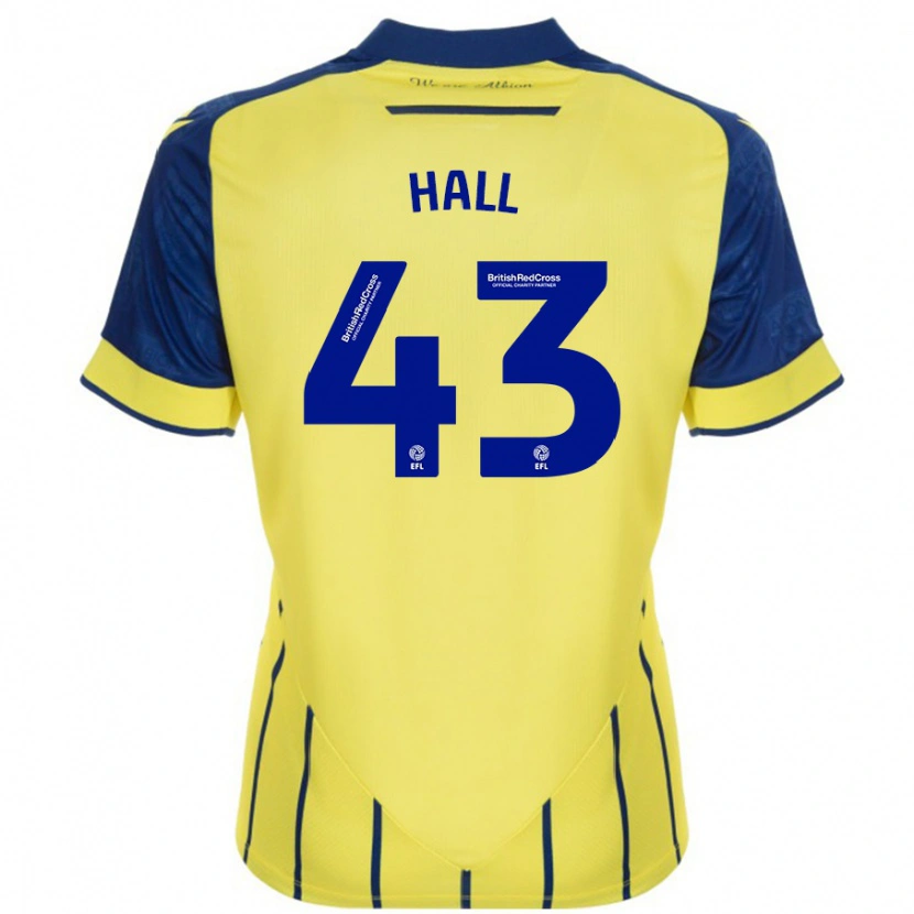 Danxen Kvinder Reece Hall #43 Gul Blå Udebane Spillertrøjer 2024/25 Trøje T-Shirt