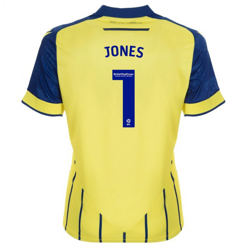 Danxen Kvinder Lucy Jones #1 Gul Blå Udebane Spillertrøjer 2024/25 Trøje T-Shirt