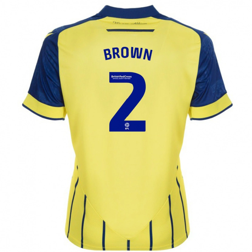 Danxen Kvinder Ashlee Brown #2 Gul Blå Udebane Spillertrøjer 2024/25 Trøje T-Shirt