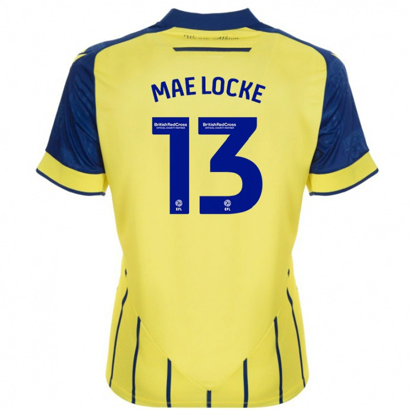 Danxen Kvinder Ellie Mae Locke #13 Gul Blå Udebane Spillertrøjer 2024/25 Trøje T-Shirt