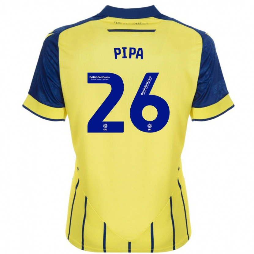 Danxen Kvinder Pipa #26 Gul Blå Udebane Spillertrøjer 2024/25 Trøje T-Shirt