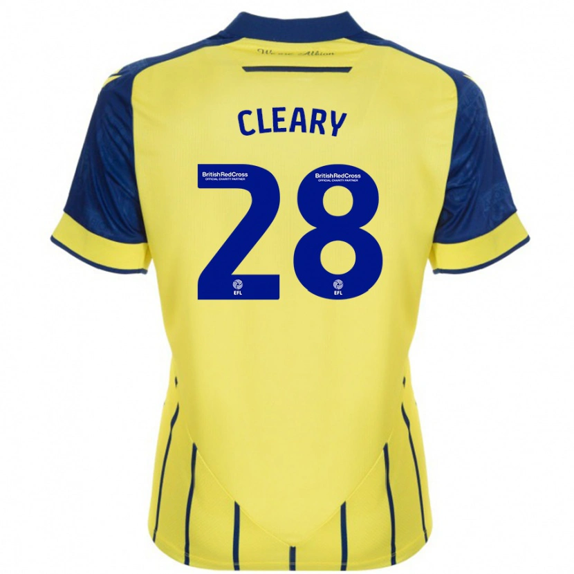 Danxen Kvinder Reyes Cleary #28 Gul Blå Udebane Spillertrøjer 2024/25 Trøje T-Shirt