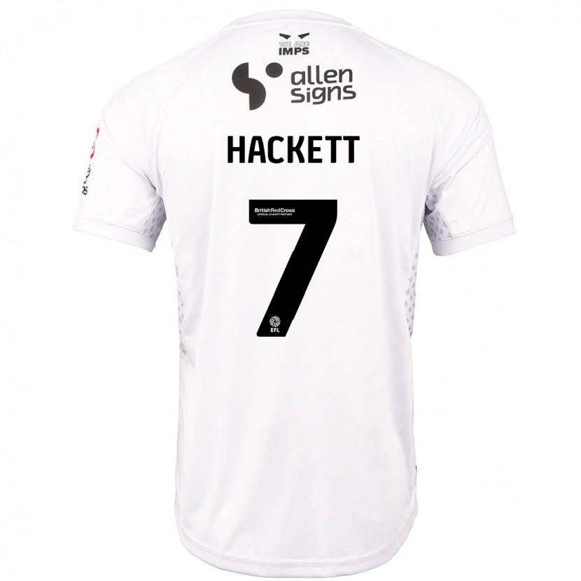 Danxen Kvinder Reeco Hackett #7 Rød Hvid Udebane Spillertrøjer 2024/25 Trøje T-Shirt