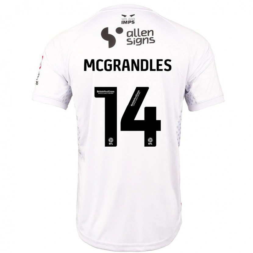 Danxen Kvinder Conor Mcgrandles #14 Rød Hvid Udebane Spillertrøjer 2024/25 Trøje T-Shirt
