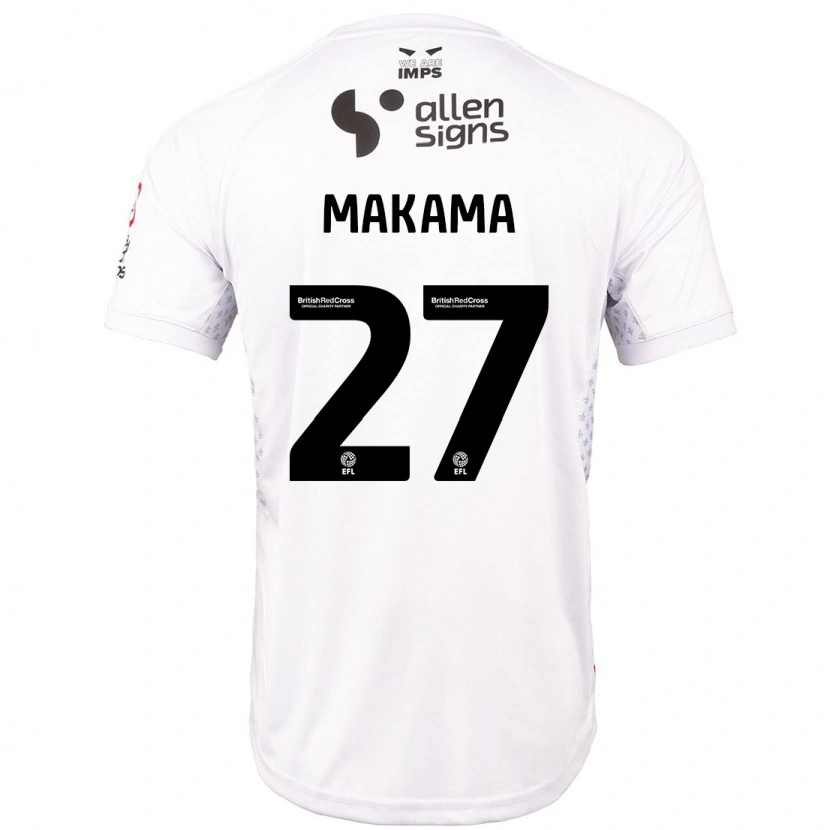Danxen Kvinder Jovon Makama #27 Rød Hvid Udebane Spillertrøjer 2024/25 Trøje T-Shirt