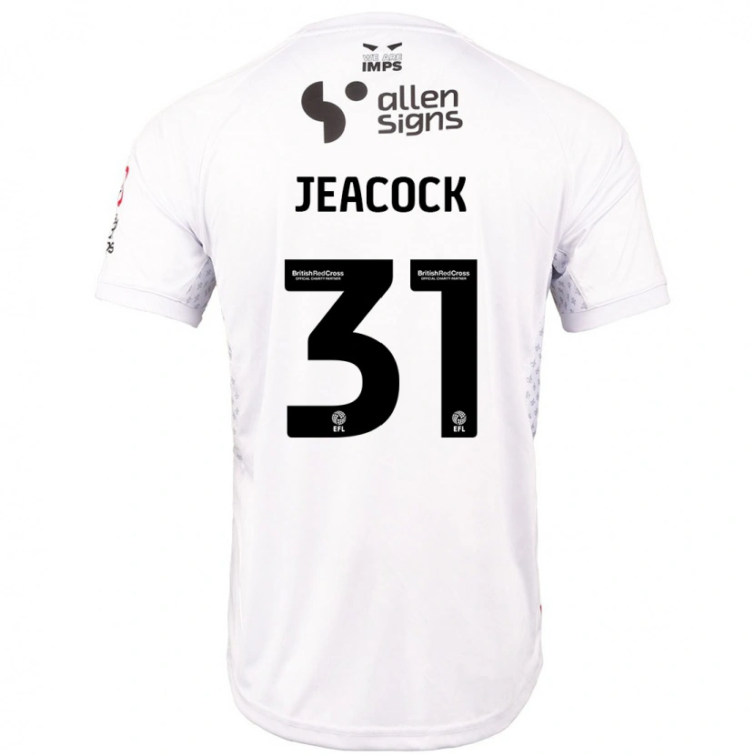 Danxen Kvinder Zach Jeacock #31 Rød Hvid Udebane Spillertrøjer 2024/25 Trøje T-Shirt