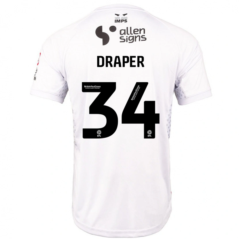 Danxen Kvinder Freddie Draper #34 Rød Hvid Udebane Spillertrøjer 2024/25 Trøje T-Shirt