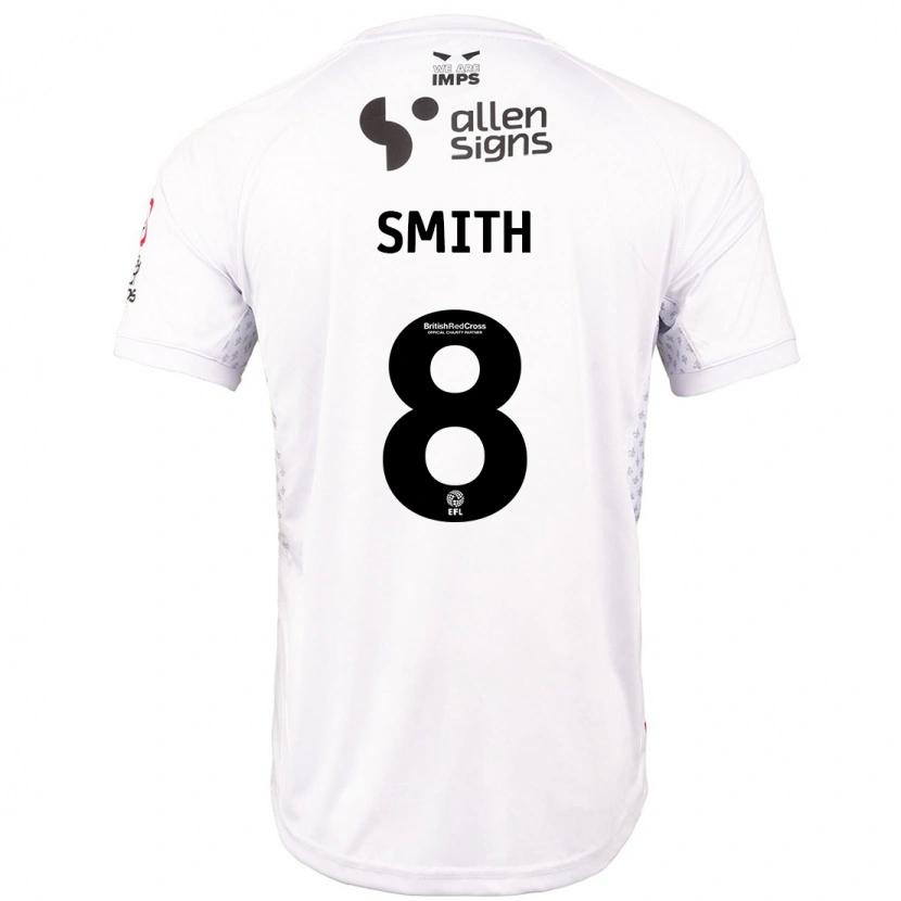 Danxen Kvinder Alistair Smith #8 Rød Hvid Udebane Spillertrøjer 2024/25 Trøje T-Shirt