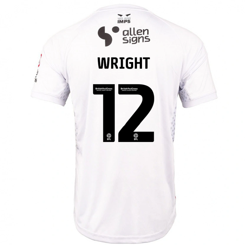 Danxen Kvinder Jordan Wright #12 Rød Hvid Udebane Spillertrøjer 2024/25 Trøje T-Shirt