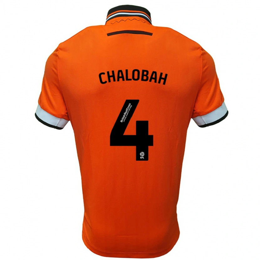 Danxen Kvinder Nathaniel Chalobah #4 Orange Hvid Udebane Spillertrøjer 2024/25 Trøje T-Shirt