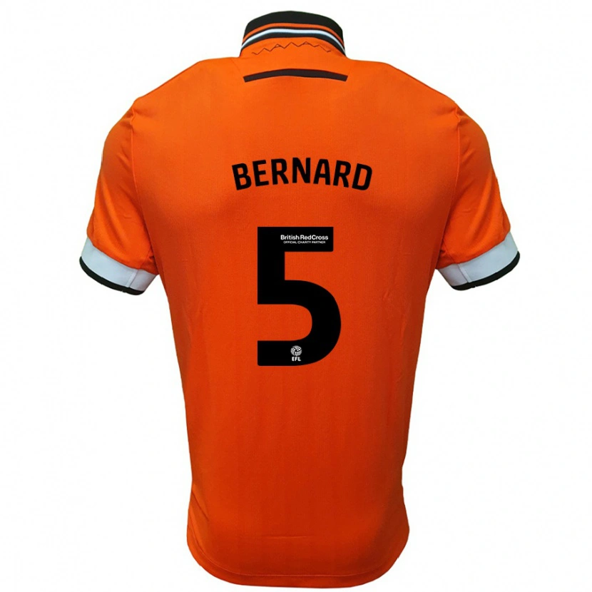 Danxen Kvinder Di'shon Bernard #5 Orange Hvid Udebane Spillertrøjer 2024/25 Trøje T-Shirt