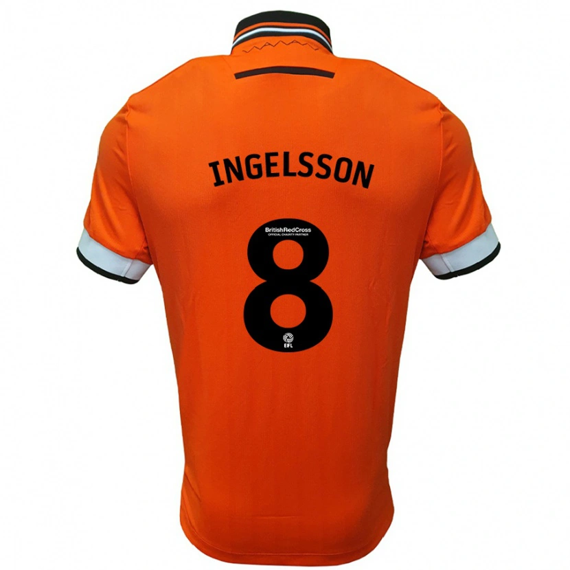 Danxen Kvinder Svante Ingelsson #8 Orange Hvid Udebane Spillertrøjer 2024/25 Trøje T-Shirt
