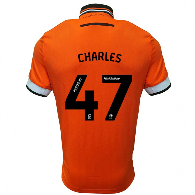 Danxen Kvinder Pierce Charles #47 Orange Hvid Udebane Spillertrøjer 2024/25 Trøje T-Shirt