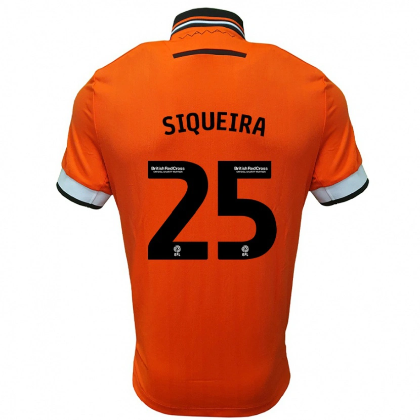 Danxen Kvinder Guilherme Siqueira #25 Orange Hvid Udebane Spillertrøjer 2024/25 Trøje T-Shirt