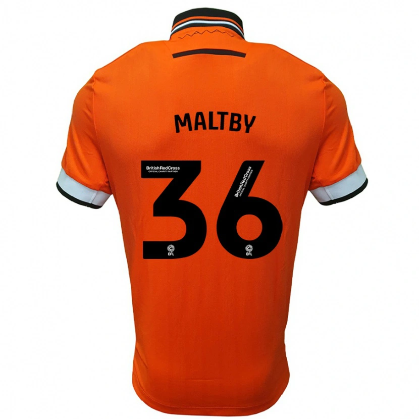 Danxen Kvinder Mackenzie Maltby #36 Orange Hvid Udebane Spillertrøjer 2024/25 Trøje T-Shirt