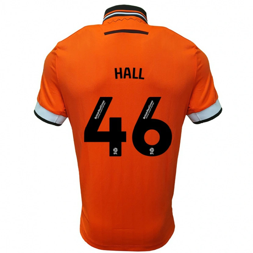 Danxen Kvinder Jack Hall #46 Orange Hvid Udebane Spillertrøjer 2024/25 Trøje T-Shirt