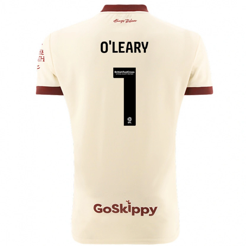 Danxen Kvinder Max O'leary #1 Creme Hvid Udebane Spillertrøjer 2024/25 Trøje T-Shirt