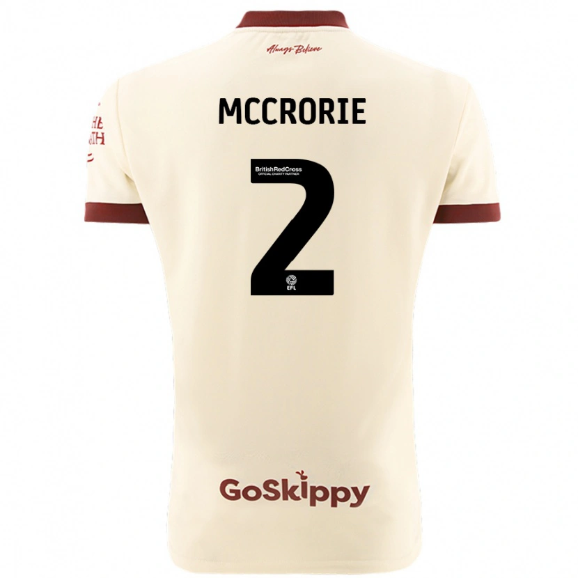 Danxen Kvinder Ross Mccrorie #2 Creme Hvid Udebane Spillertrøjer 2024/25 Trøje T-Shirt