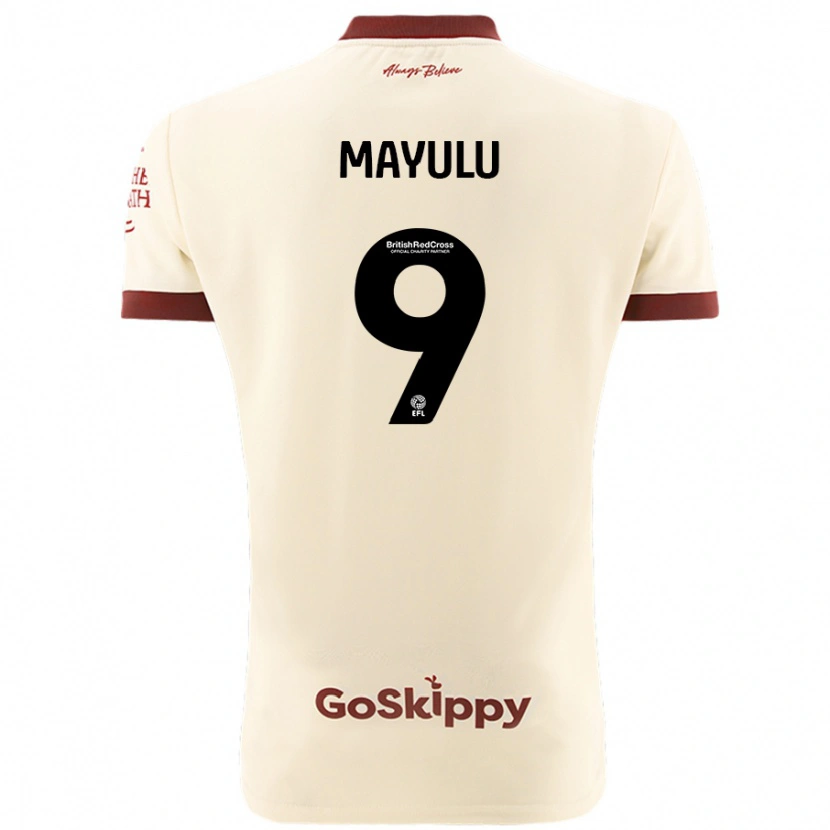 Danxen Kvinder Fally Mayulu #9 Creme Hvid Udebane Spillertrøjer 2024/25 Trøje T-Shirt