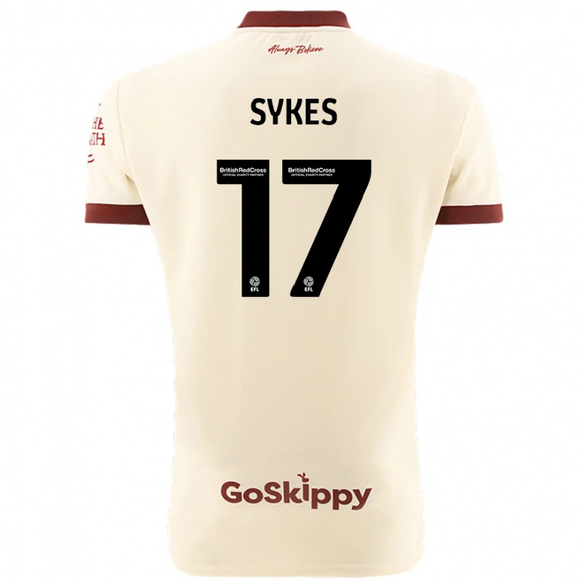 Danxen Kvinder Mark Sykes #17 Creme Hvid Udebane Spillertrøjer 2024/25 Trøje T-Shirt