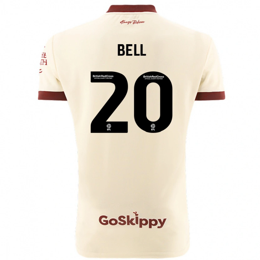 Danxen Kvinder Sam Bell #20 Creme Hvid Udebane Spillertrøjer 2024/25 Trøje T-Shirt