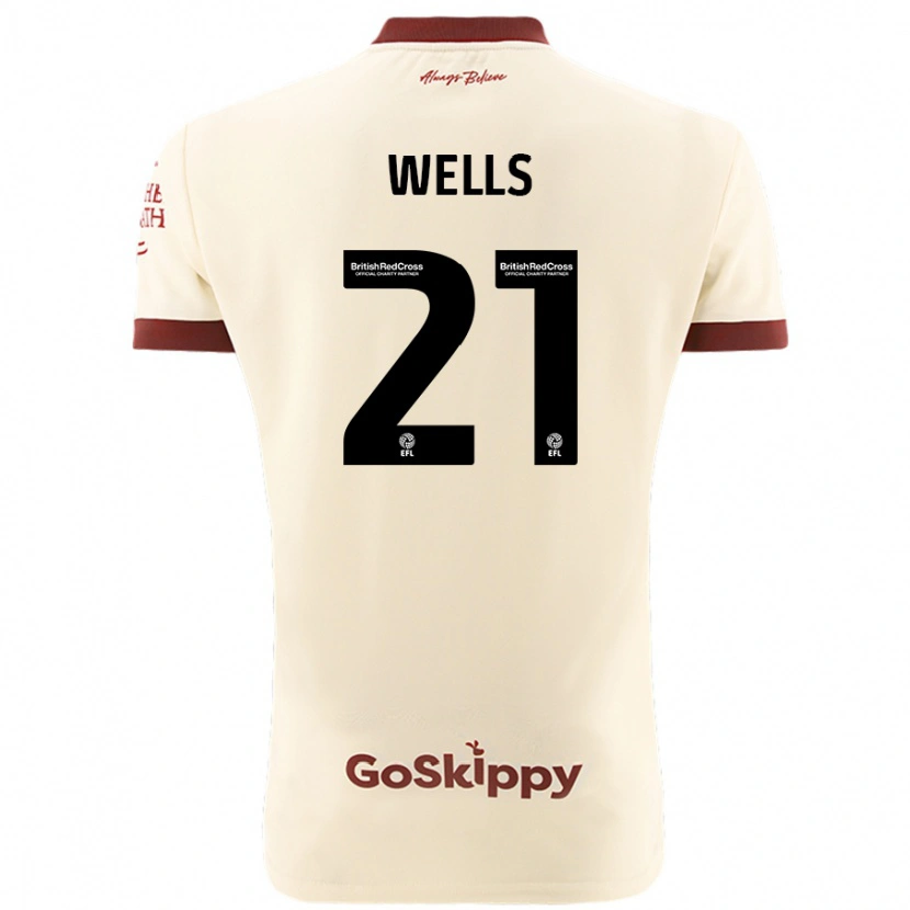 Danxen Kvinder Nahki Wells #21 Creme Hvid Udebane Spillertrøjer 2024/25 Trøje T-Shirt