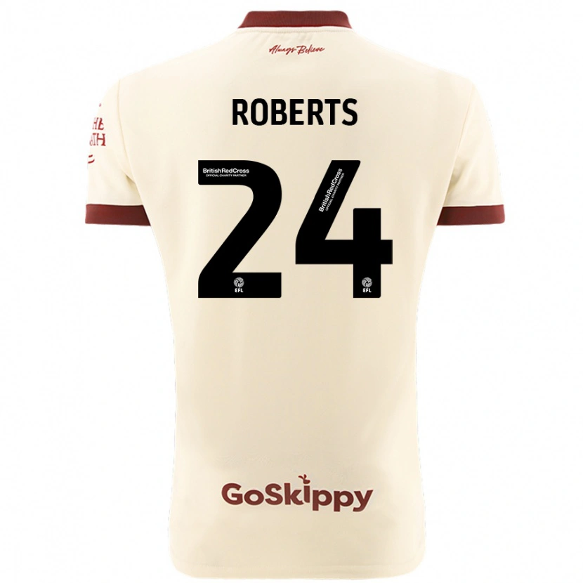 Danxen Kvinder Haydon Roberts #24 Creme Hvid Udebane Spillertrøjer 2024/25 Trøje T-Shirt