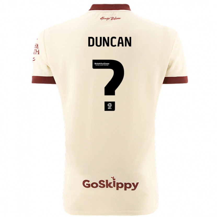 Danxen Kvinder Joe Duncan #0 Creme Hvid Udebane Spillertrøjer 2024/25 Trøje T-Shirt