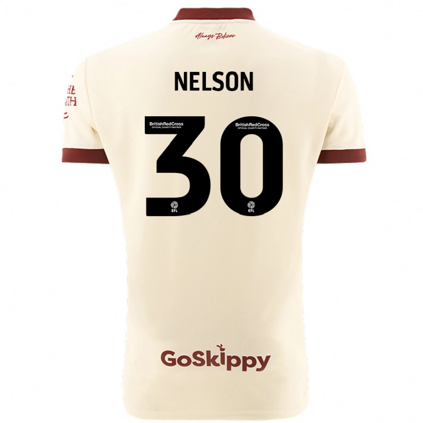 Danxen Kvinder Raekwon Nelson #30 Creme Hvid Udebane Spillertrøjer 2024/25 Trøje T-Shirt
