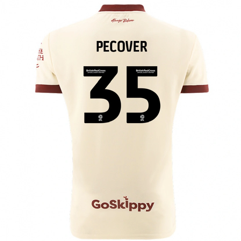 Danxen Kvinder Leo Pecover #35 Creme Hvid Udebane Spillertrøjer 2024/25 Trøje T-Shirt