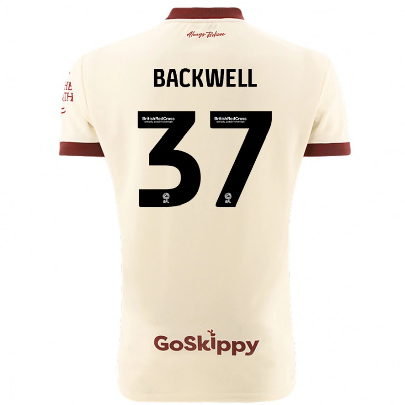 Danxen Kvinder Tommy Backwell #37 Creme Hvid Udebane Spillertrøjer 2024/25 Trøje T-Shirt