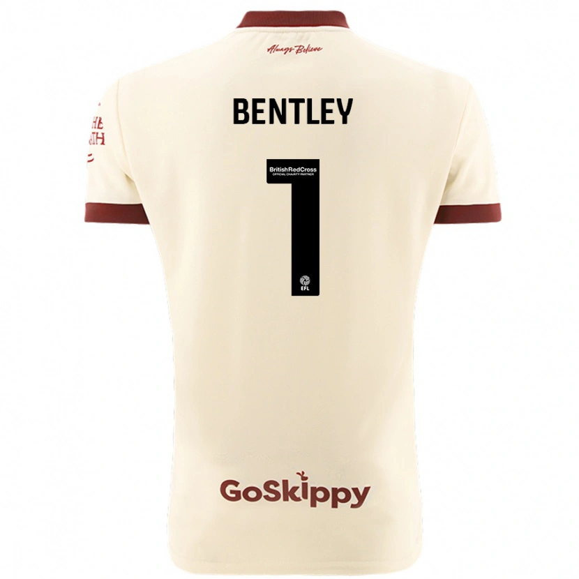 Danxen Kvinder Fran Bentley #1 Creme Hvid Udebane Spillertrøjer 2024/25 Trøje T-Shirt
